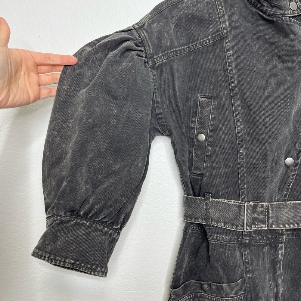NWT Sea New York Idun Belted Denim Cotton Jumpsuit in Graphite Size 6 - Picture 5 of 10